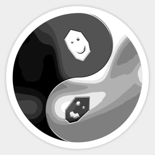 Neo Yin Yang - grayscale Sticker